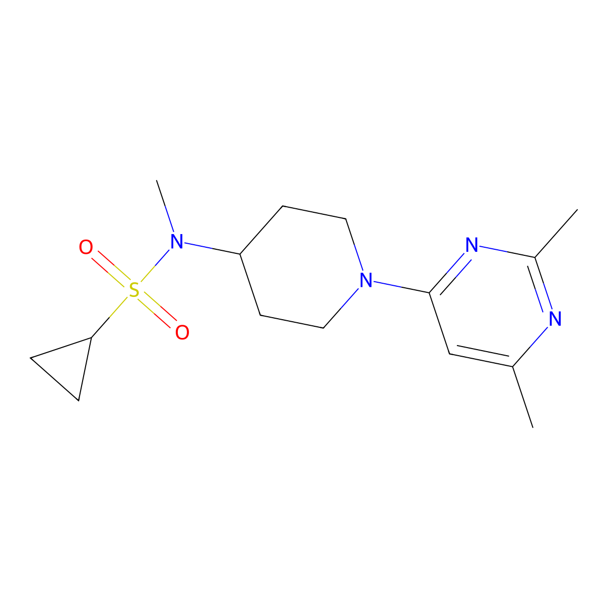 N-[1-(2,6-dimethylpyrimidin-4-yl)piperidin-4-yl]-N-methylcyclopropanesulfonamide molecular structure, CAS 2741920-20-5