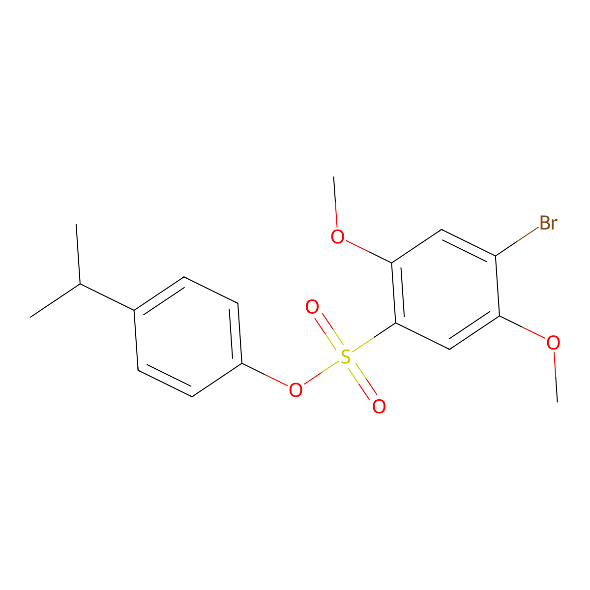 4-(Propan-2-yl)phenyl 4-bromo-2,5-dimethoxybenzene-1-sulfonate molecular structure, CAS 2741920-21-6