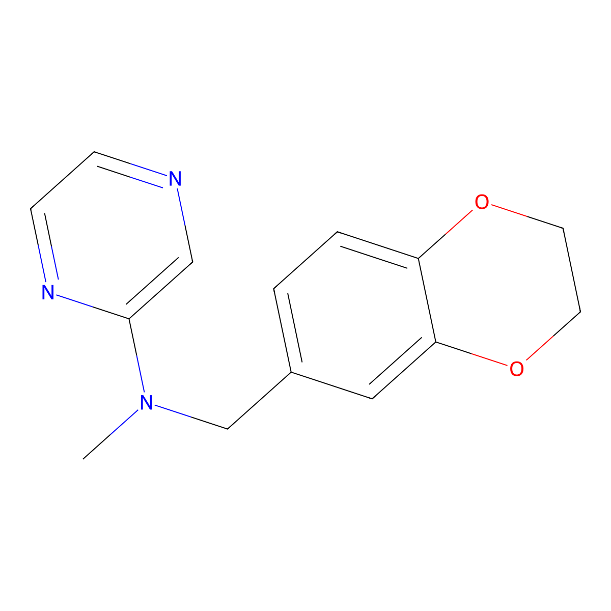 N-[(2,3-dihydro-1,4-benzodioxin-6-yl)methyl]-N-methylpyrazin-2-amine molecular structure, CAS 2741920-24-9