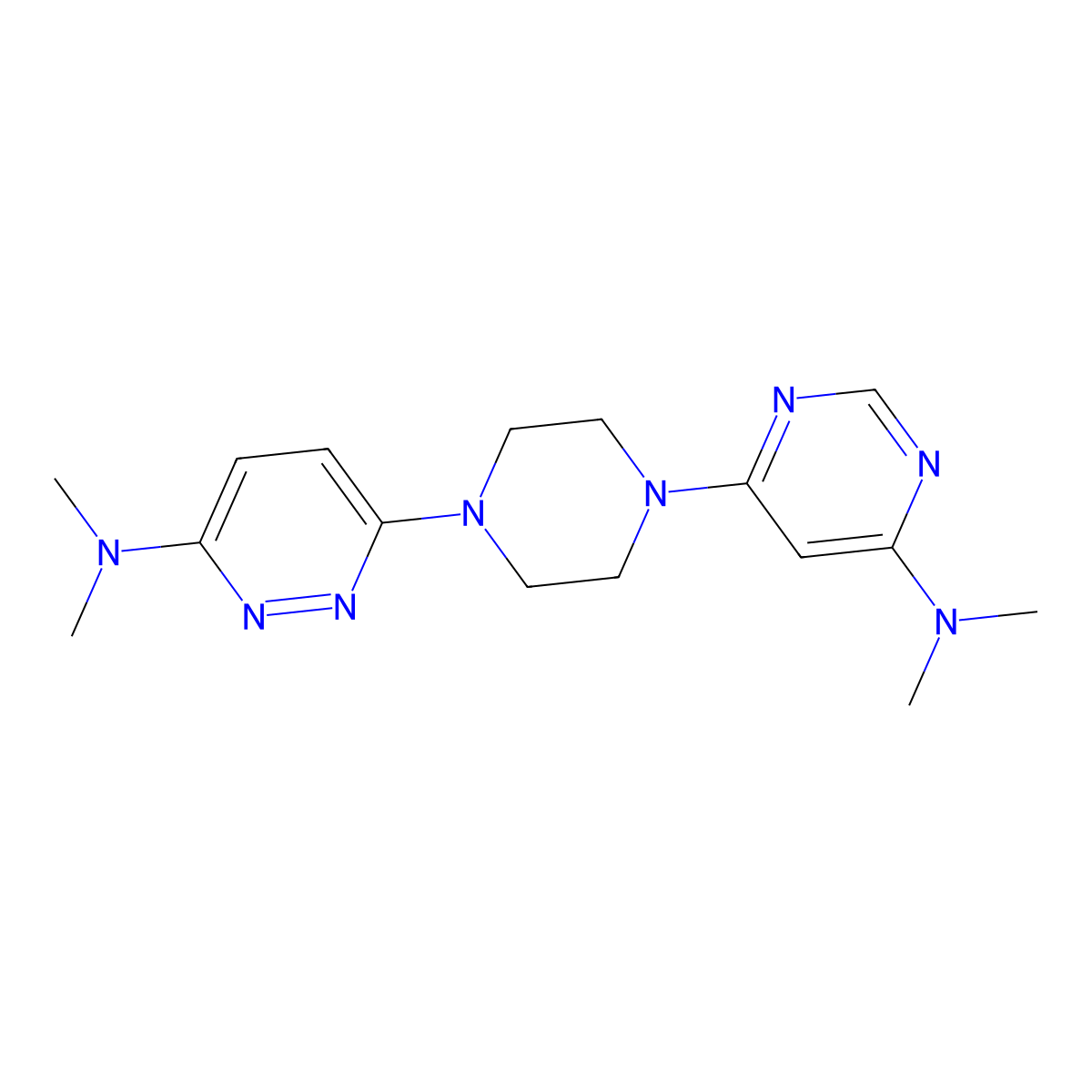 6-{4-[6-(dimethylamino)pyridazin-3-yl]piperazin-1-yl}-N,N-dimethylpyrimidin-4-amine molecular structure, CAS 2741920-25-0