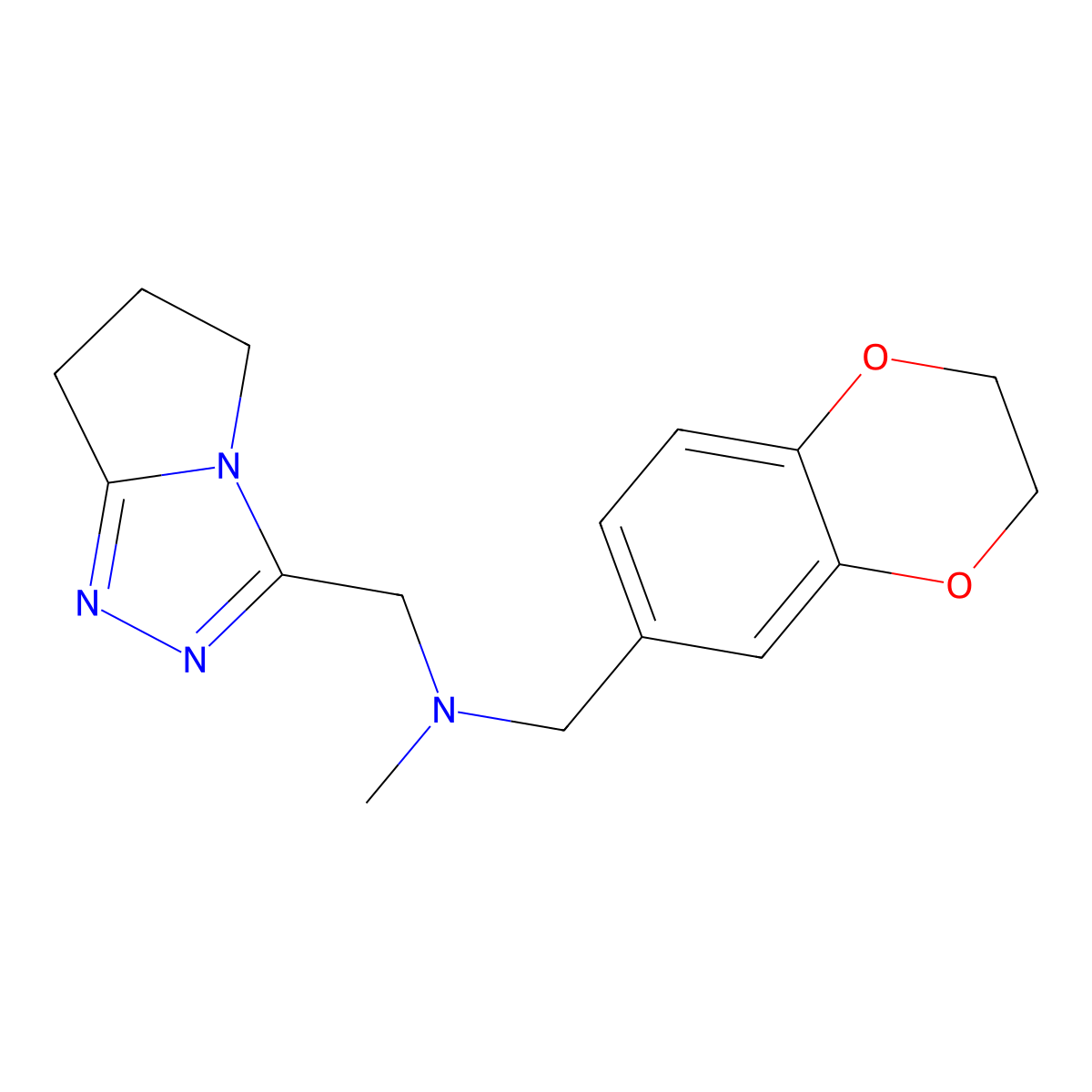 [(2,3-dihydro-1,4-benzodioxin-6-yl)methyl](methyl)({5H,6H,7H-pyrrolo[2,1-c][1,2,4]triazol-3-yl}methyl)amine molecular structure, CAS 2741920-34-1