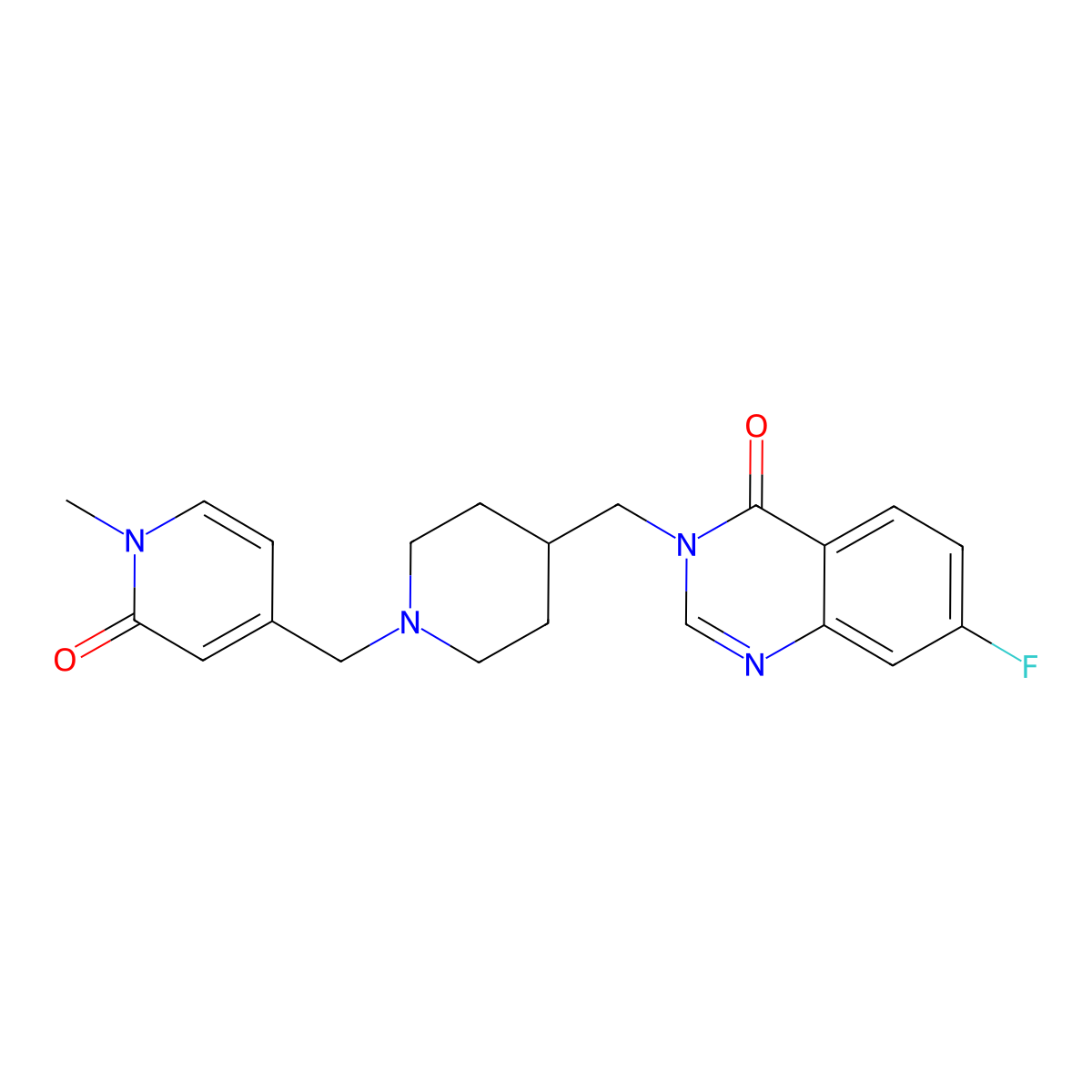 7-Fluoro-3-({1-[(1-methyl-2-oxo-1,2-dihydropyridin-4-yl)methyl]piperidin-4-yl}methyl)-3,4-dihydroquinazolin-4-one molecular structure, CAS 2741920-54-5