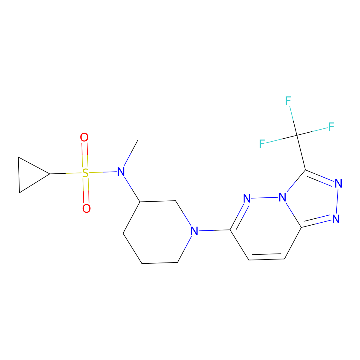 N-methyl-N-{1-[3-(trifluoromethyl)-[1,2,4]triazolo[4,3-b]pyridazin-6-yl]piperidin-3-yl}cyclopropanesulfonamide molecular structure, CAS 2741920-82-9