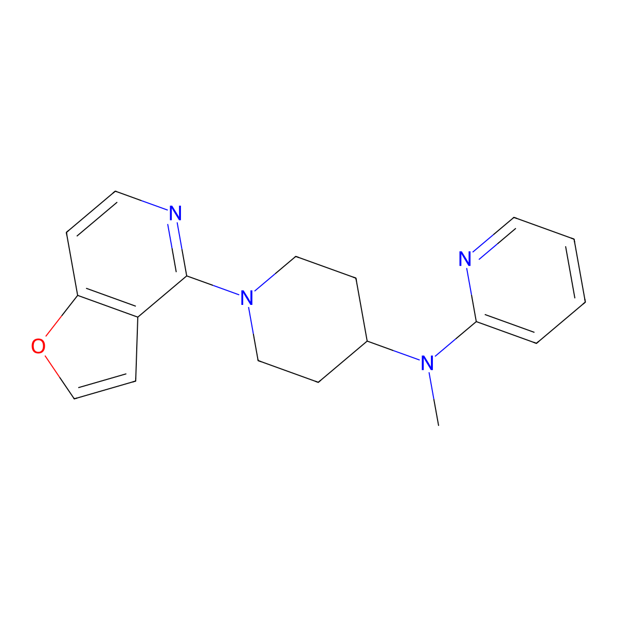 N-(1-{furo[3,2-c]pyridin-4-yl}piperidin-4-yl)-N-methylpyridin-2-amine molecular structure, CAS 2741920-95-4