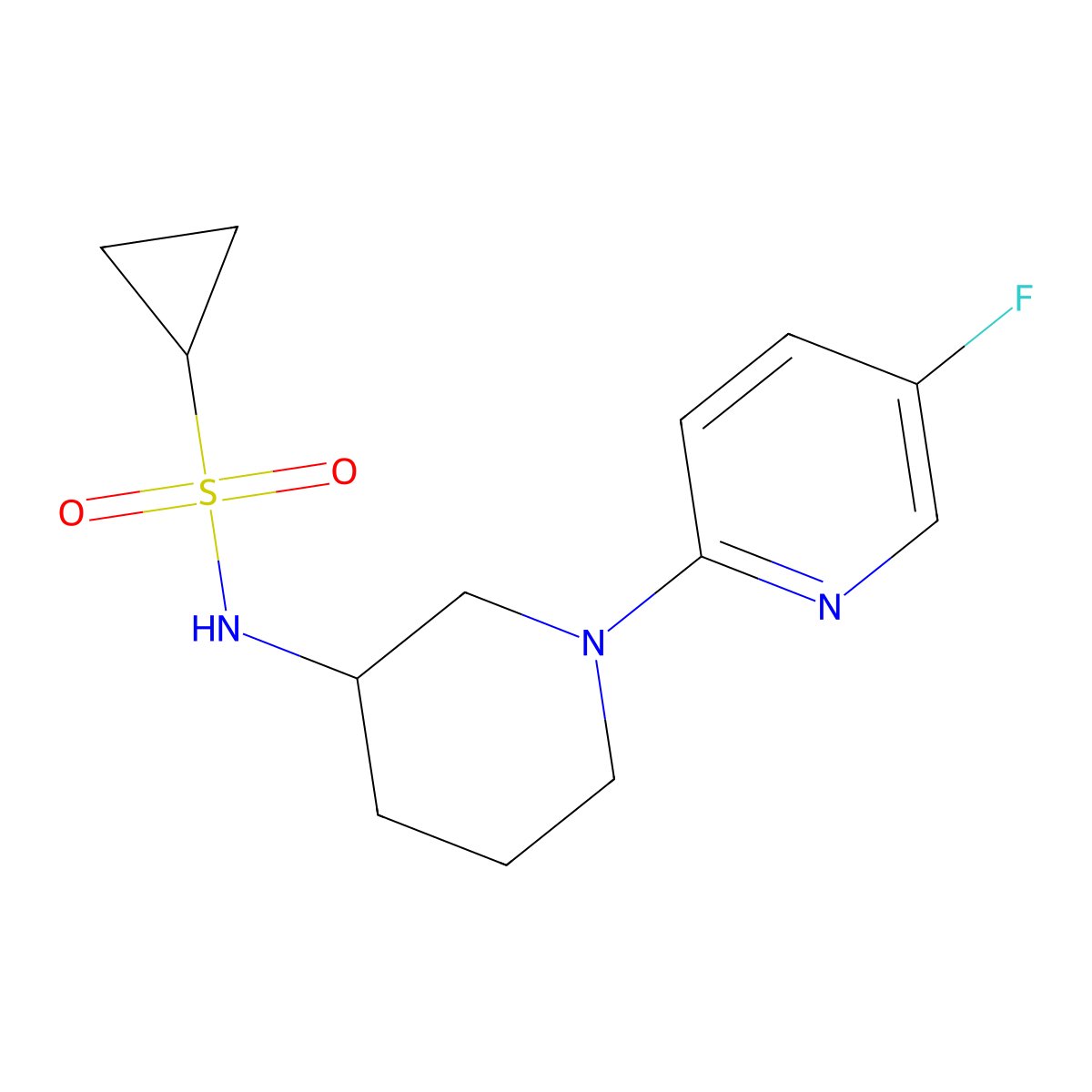 N-[1-(5-fluoropyridin-2-yl)piperidin-3-yl]cyclopropanesulfonamide molecular structure, CAS 2741921-02-6
