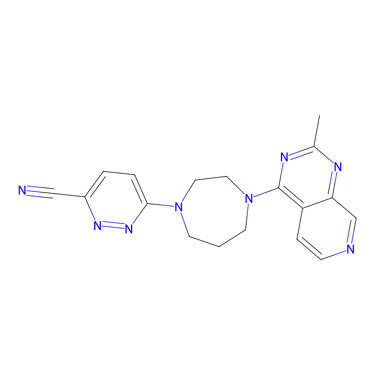 6-(4-{2-Methylpyrido[3,4-d]pyrimidin-4-yl}-1,4-diazepan-1-yl)pyridazine-3-carbonitrile molecular structure, CAS 2741921-12-8