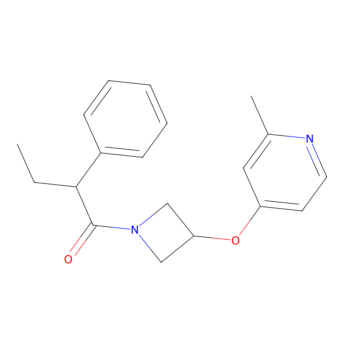 1-{3-[(2-Methylpyridin-4-yl)oxy]azetidin-1-yl}-2-phenylbutan-1-one molecular structure, CAS 2741921-14-0