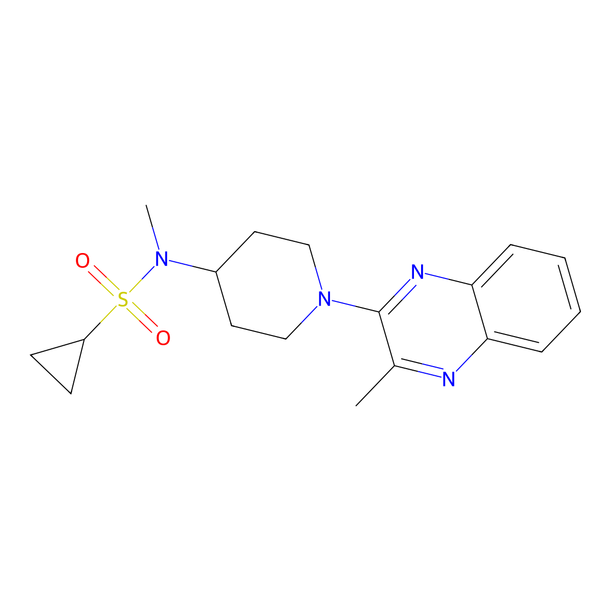 N-methyl-N-[1-(3-methylquinoxalin-2-yl)piperidin-4-yl]cyclopropanesulfonamide molecular structure, CAS 2741921-23-1