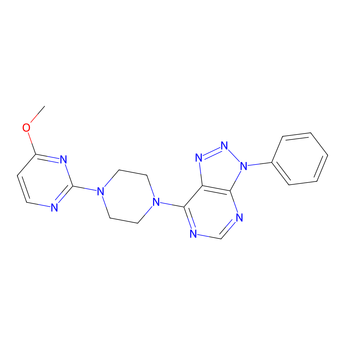 4-methoxy-2-(4-{3-phenyl-3H-[1,2,3]triazolo[4,5-d]pyrimidin-7-yl}piperazin-1-yl)pyrimidine molecular structure, CAS 2741921-29-7