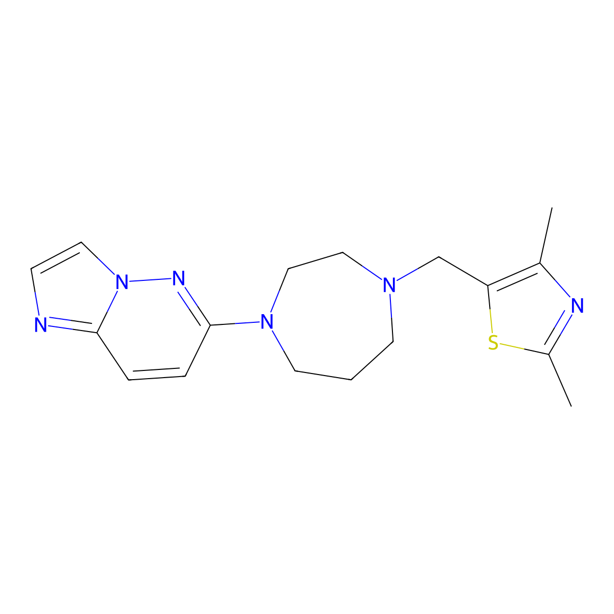 1-[(2,4-Dimethyl-1,3-thiazol-5-yl)methyl]-4-{imidazo[1,2-b]pyridazin-6-yl}-1,4-diazepane molecular structure, CAS 2741921-40-2