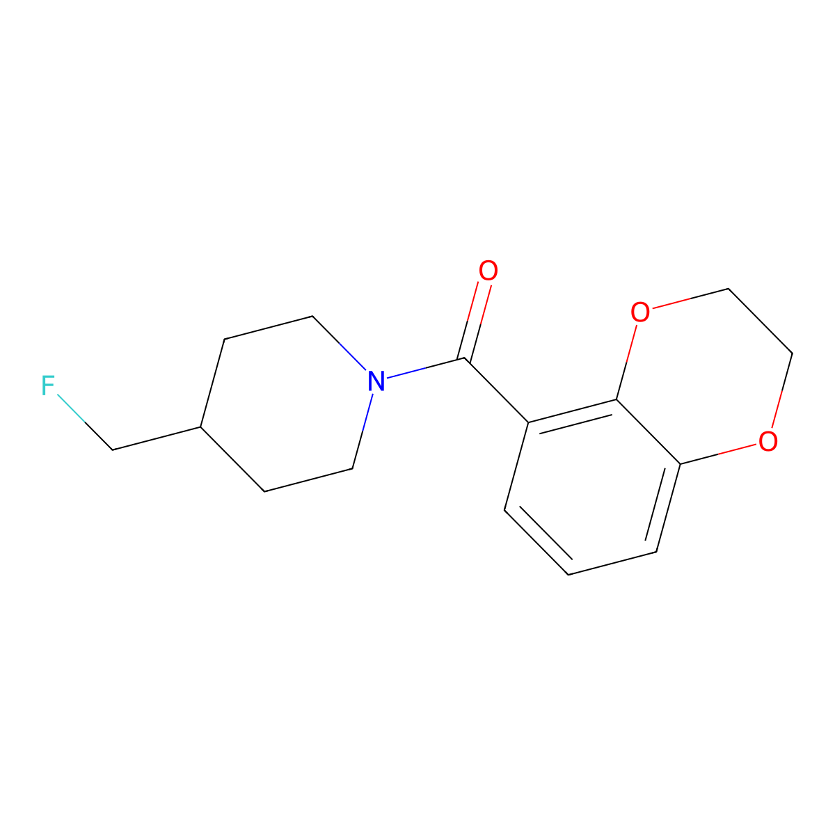 1-(2,3-Dihydro-1,4-benzodioxine-5-carbonyl)-4-(fluoromethyl)piperidine molecular structure, CAS 2741921-44-6