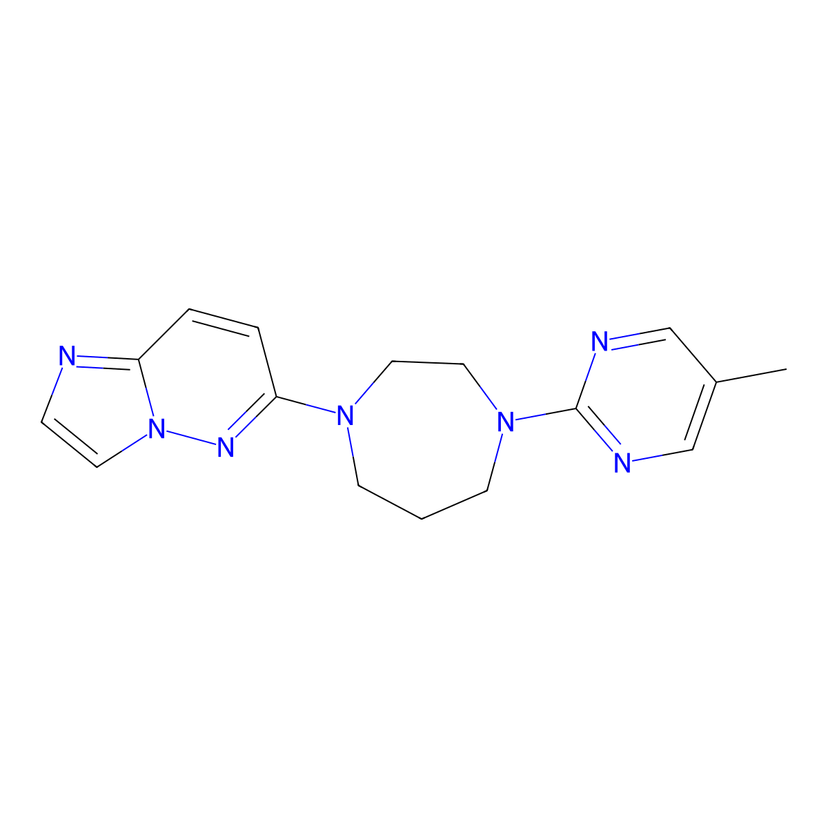 1-{Imidazo[1,2-b]pyridazin-6-yl}-4-(5-methylpyrimidin-2-yl)-1,4-diazepane molecular structure, CAS 2741921-68-4