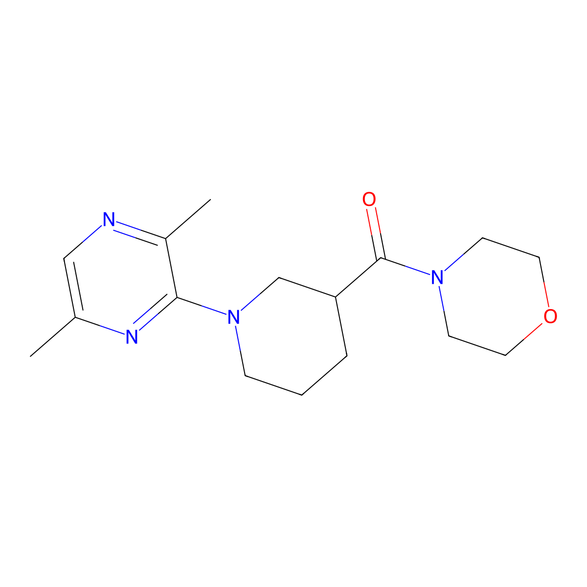 4-[1-(3,6-Dimethylpyrazin-2-yl)piperidine-3-carbonyl]morpholine molecular structure, CAS 2741921-79-7