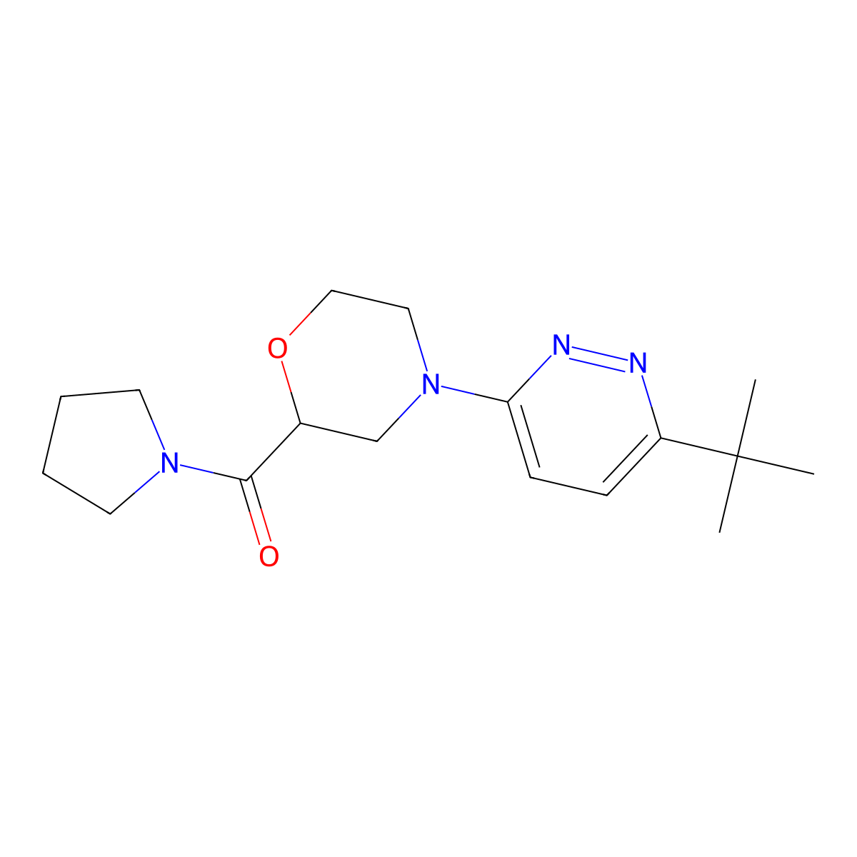 4-(6-Tert-butylpyridazin-3-yl)-2-(pyrrolidine-1-carbonyl)morpholine molecular structure, CAS 2741921-82-2