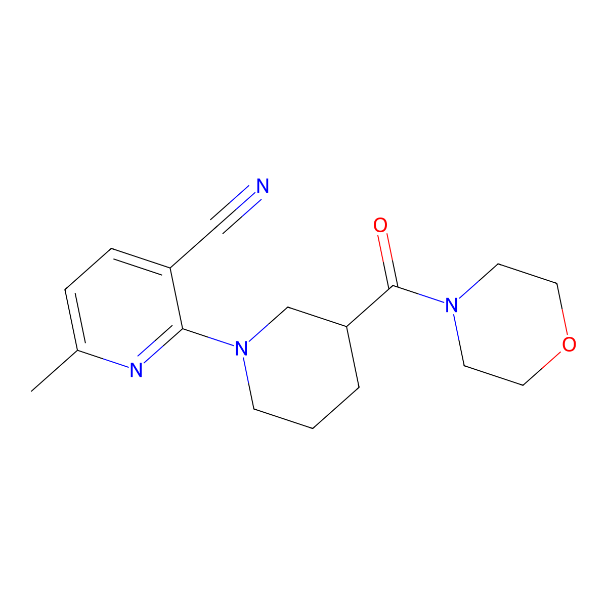 6-Methyl-2-[3-(morpholine-4-carbonyl)piperidin-1-yl]pyridine-3-carbonitrile molecular structure, CAS 2741921-91-3