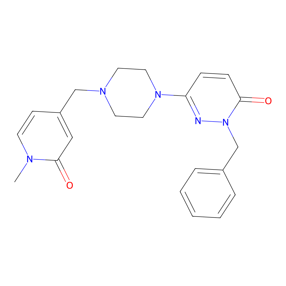 2-Benzyl-6-{4-[(1-methyl-2-oxo-1,2-dihydropyridin-4-yl)methyl]piperazin-1-yl}-2,3-dihydropyridazin-3-one molecular structure, CAS 2741922-07-4
