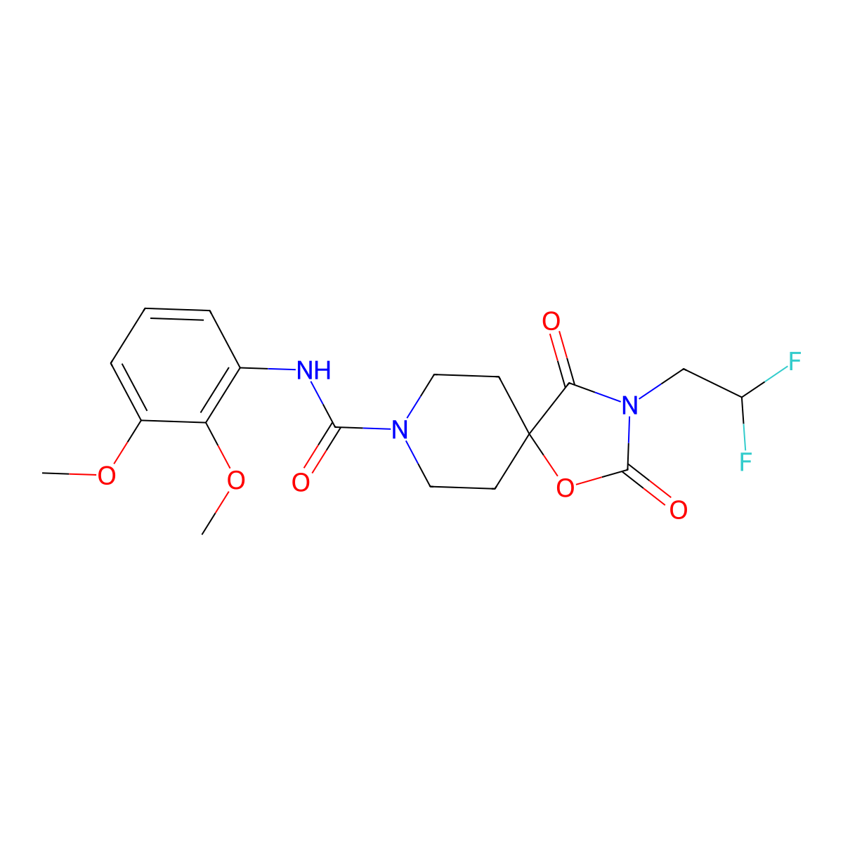 3-(2,2-difluoroethyl)-N-(2,3-dimethoxyphenyl)-2,4-dioxo-1-oxa-3,8-diazaspiro[4.5]decane-8-carboxamide molecular structure, CAS 2741922-18-7