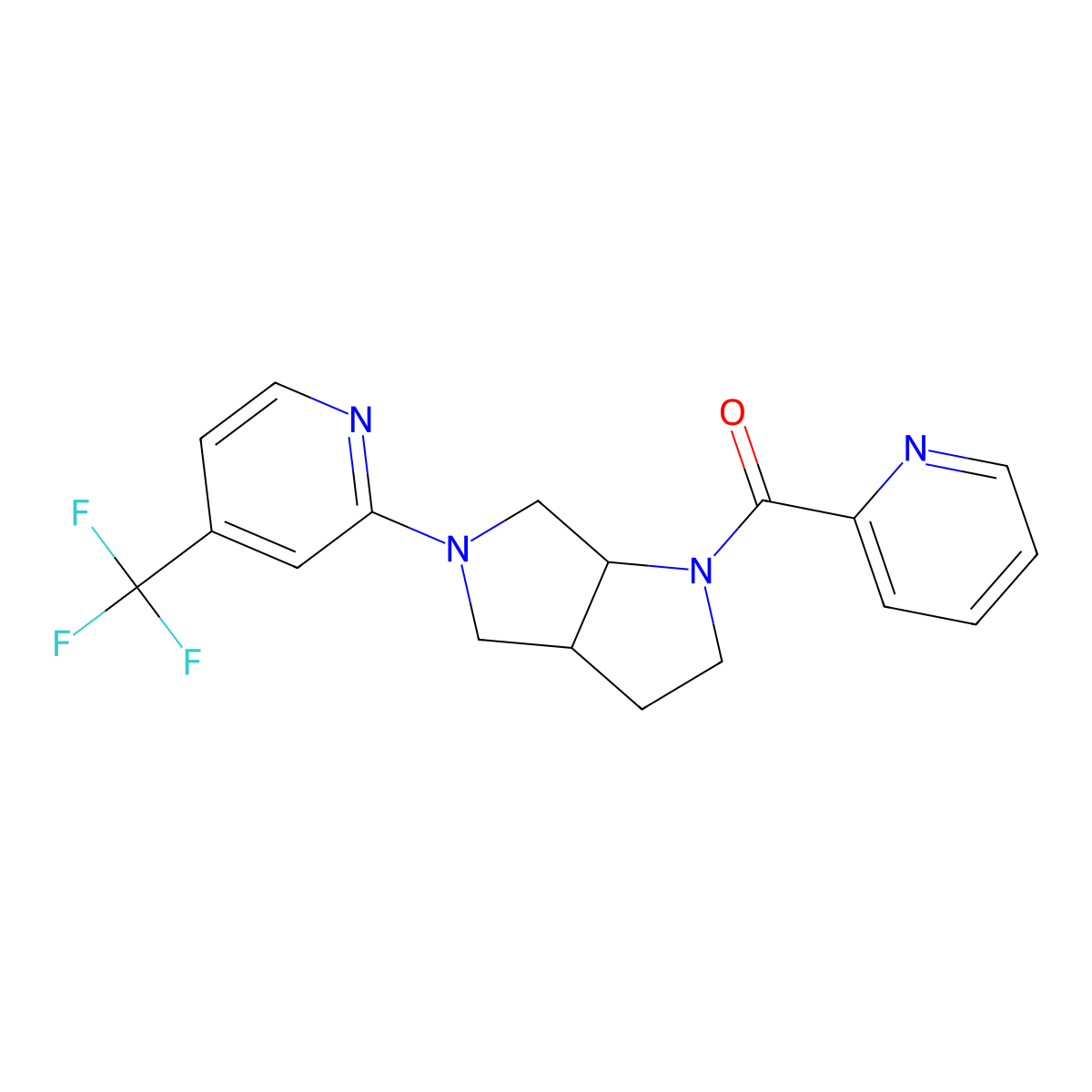 2-[1-(Pyridine-2-carbonyl)-octahydropyrrolo[3,4-b]pyrrol-5-yl]-4-(trifluoromethyl)pyridine molecular structure, CAS 2741922-29-0