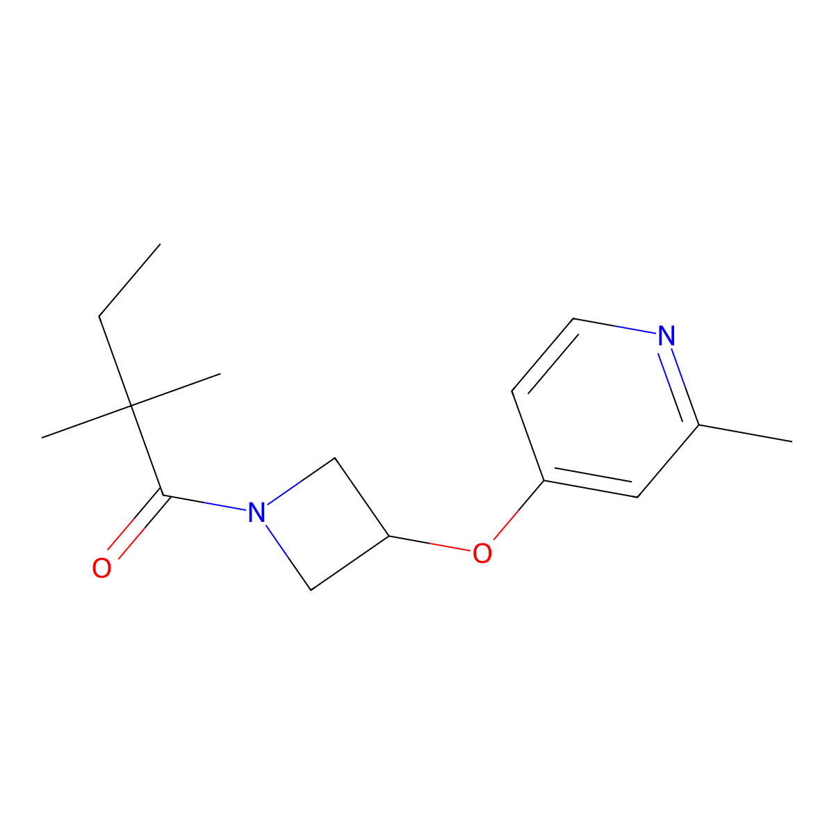 2,2-Dimethyl-1-{3-[(2-methylpyridin-4-yl)oxy]azetidin-1-yl}butan-1-one molecular structure, CAS 2741922-31-4