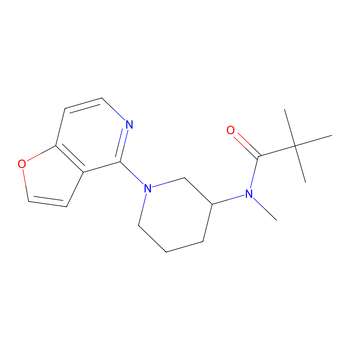 N-(1-{furo[3,2-c]pyridin-4-yl}piperidin-3-yl)-N,2,2-trimethylpropanamide molecular structure, CAS 2741922-39-2