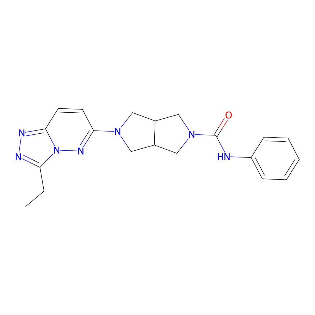 5-{3-ethyl-[1,2,4]triazolo[4,3-b]pyridazin-6-yl}-N-phenyl-octahydropyrrolo[3,4-c]pyrrole-2-carboxamide molecular structure, CAS 2741922-40-5