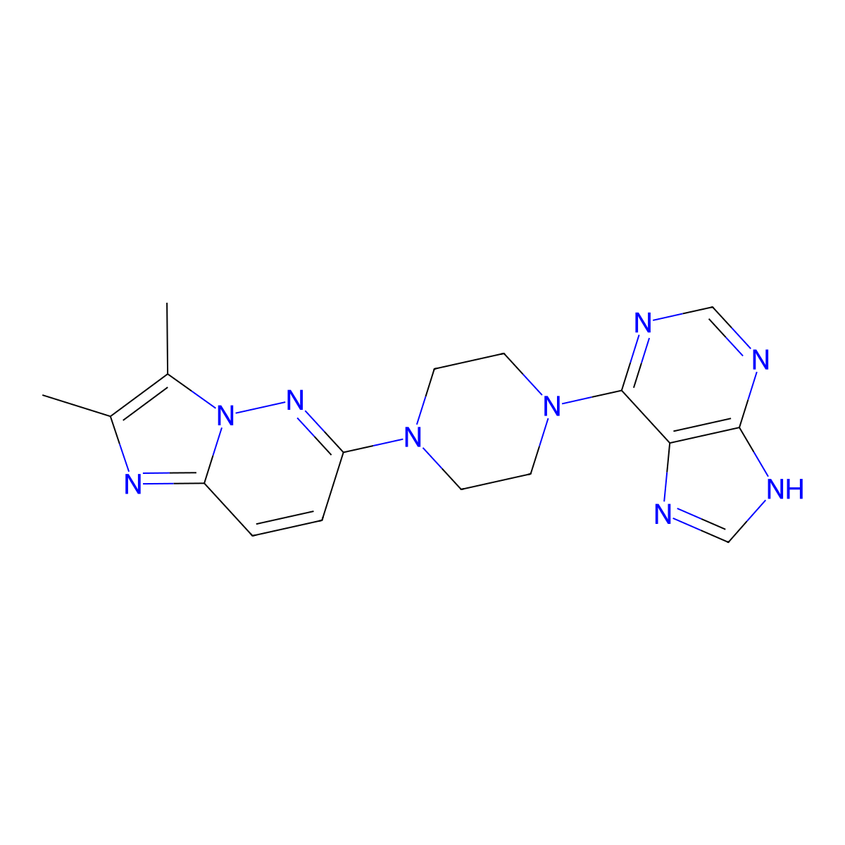 6-(4-{2,3-dimethylimidazo[1,2-b]pyridazin-6-yl}piperazin-1-yl)-9H-purine molecular structure, CAS 2741922-51-8