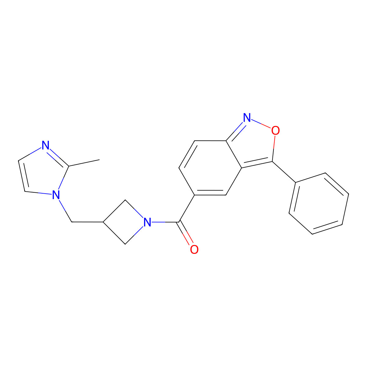 5-{3-[(2-methyl-1H-imidazol-1-yl)methyl]azetidine-1-carbonyl}-3-phenyl-2,1-benzoxazole molecular structure, CAS 2741922-66-5