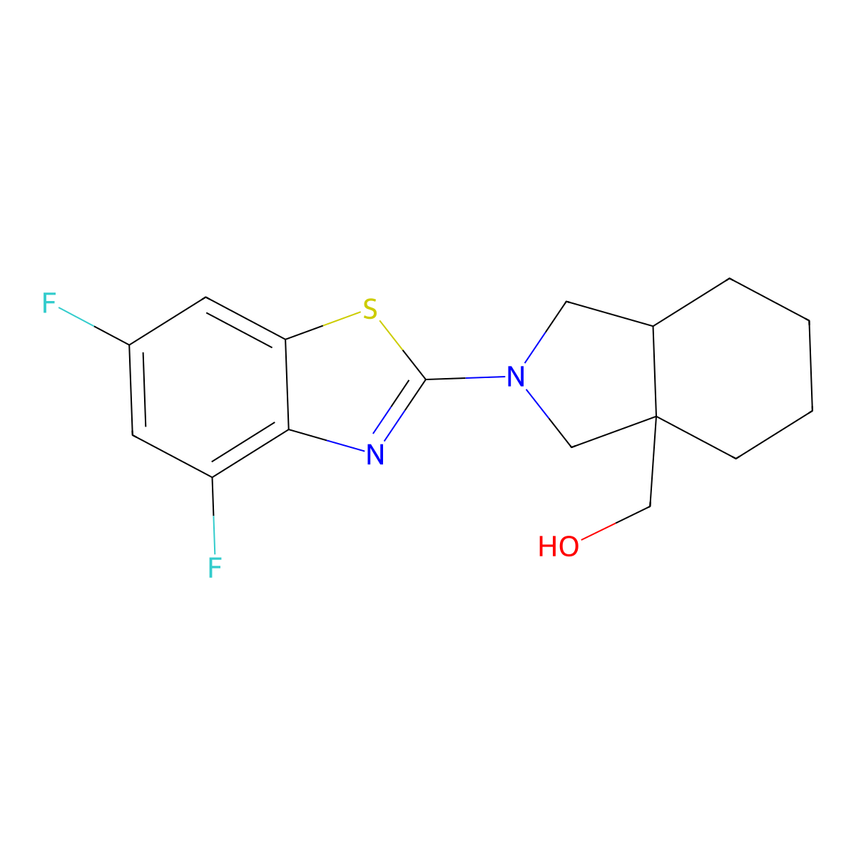 [2-(4,6-difluoro-1,3-benzothiazol-2-yl)-octahydro-1H-isoindol-3a-yl]methanol molecular structure, CAS 2741922-71-2