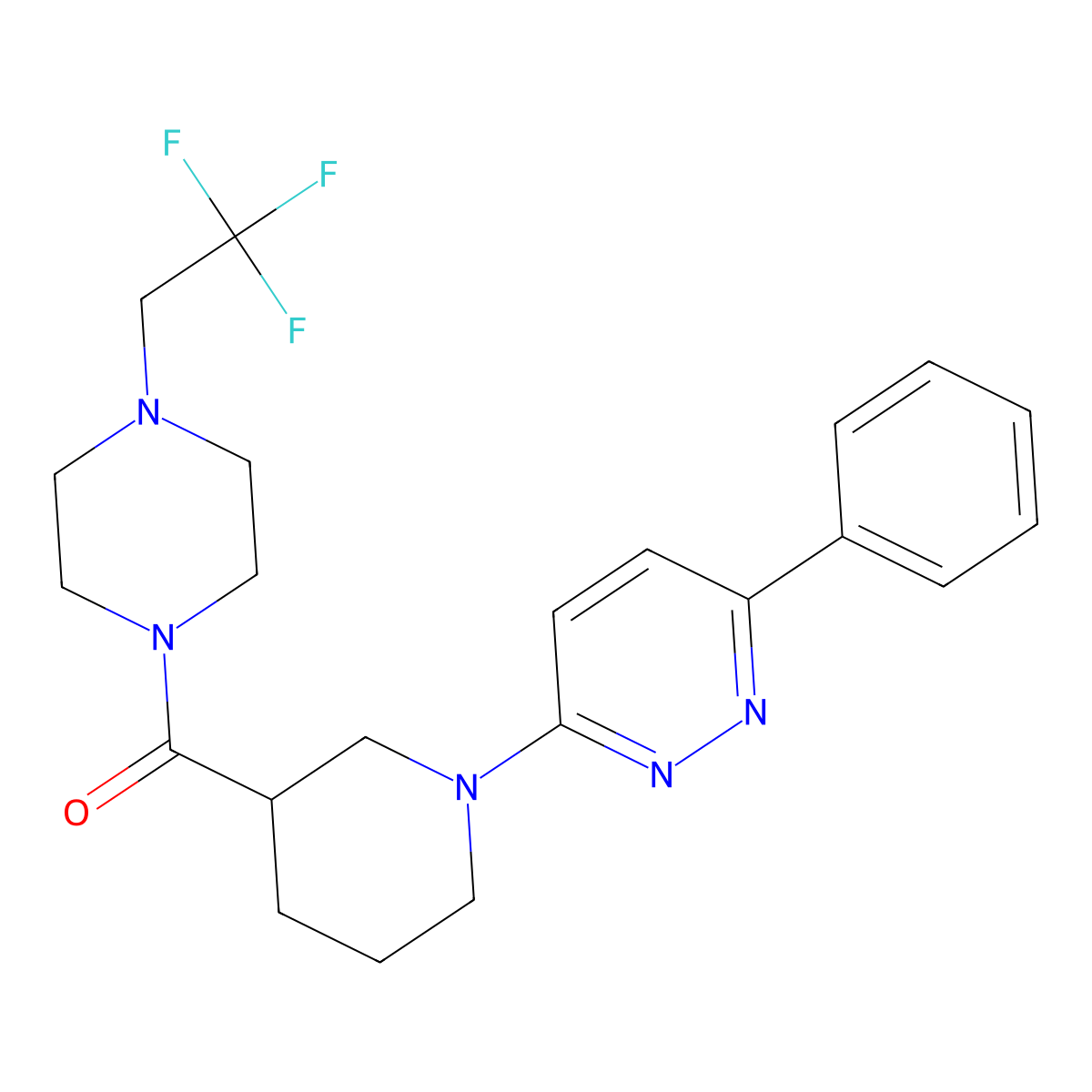 3-Phenyl-6-{3-[4-(2,2,2-trifluoroethyl)piperazine-1-carbonyl]piperidin-1-yl}pyridazine molecular structure, CAS 2741922-79-0