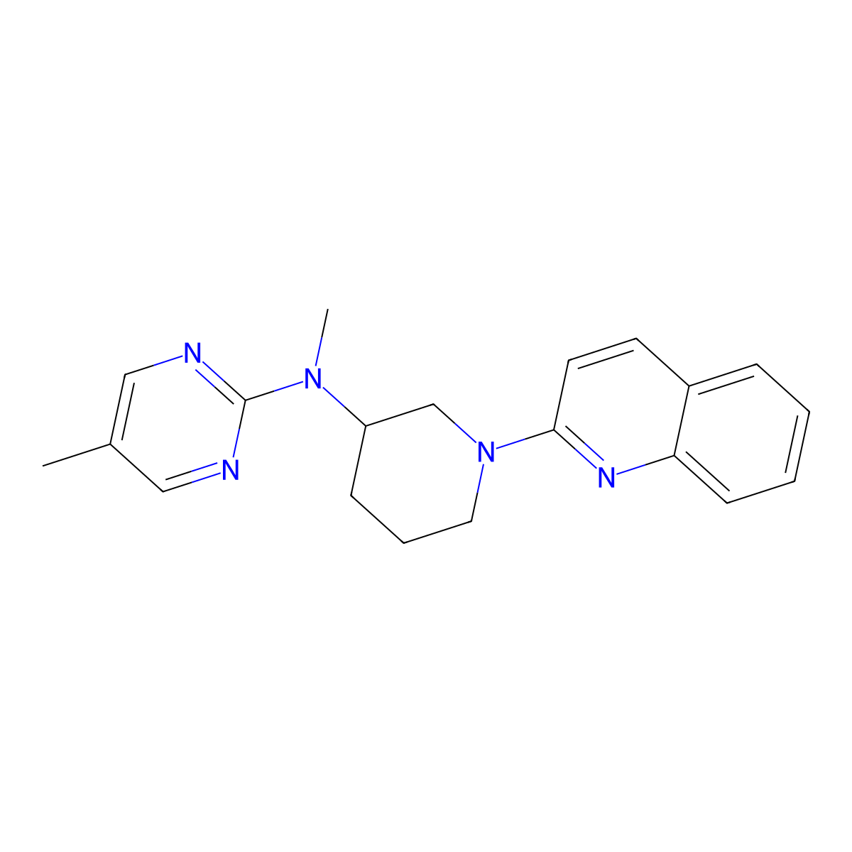 N,5-dimethyl-N-[1-(quinolin-2-yl)piperidin-3-yl]pyrimidin-2-amine molecular structure, CAS 2741922-97-2