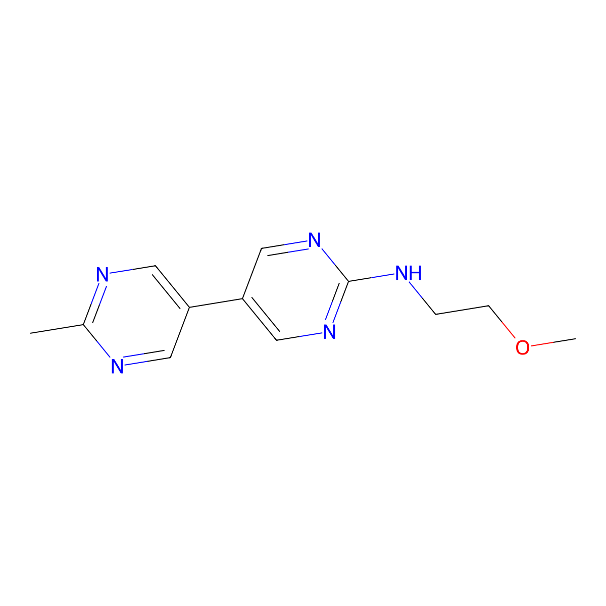 N-(2-methoxyethyl)-2'-methyl-[5,5'-bipyrimidin]-2-amine molecular structure, CAS 2741923-03-3