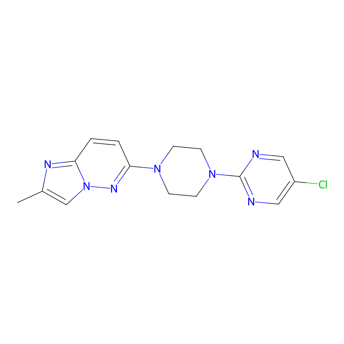 5-Chloro-2-(4-{2-methylimidazo[1,2-b]pyridazin-6-yl}piperazin-1-yl)pyrimidine molecular structure, CAS 2741923-10-2