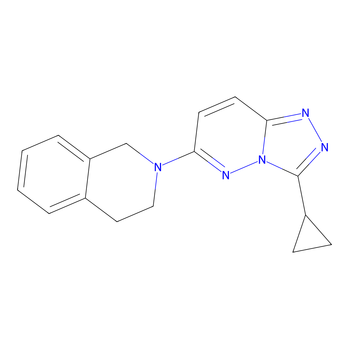 2-{3-Cyclopropyl-[1,2,4]triazolo[4,3-b]pyridazin-6-yl}-1,2,3,4-tetrahydroisoquinoline molecular structure, CAS 2741923-11-3