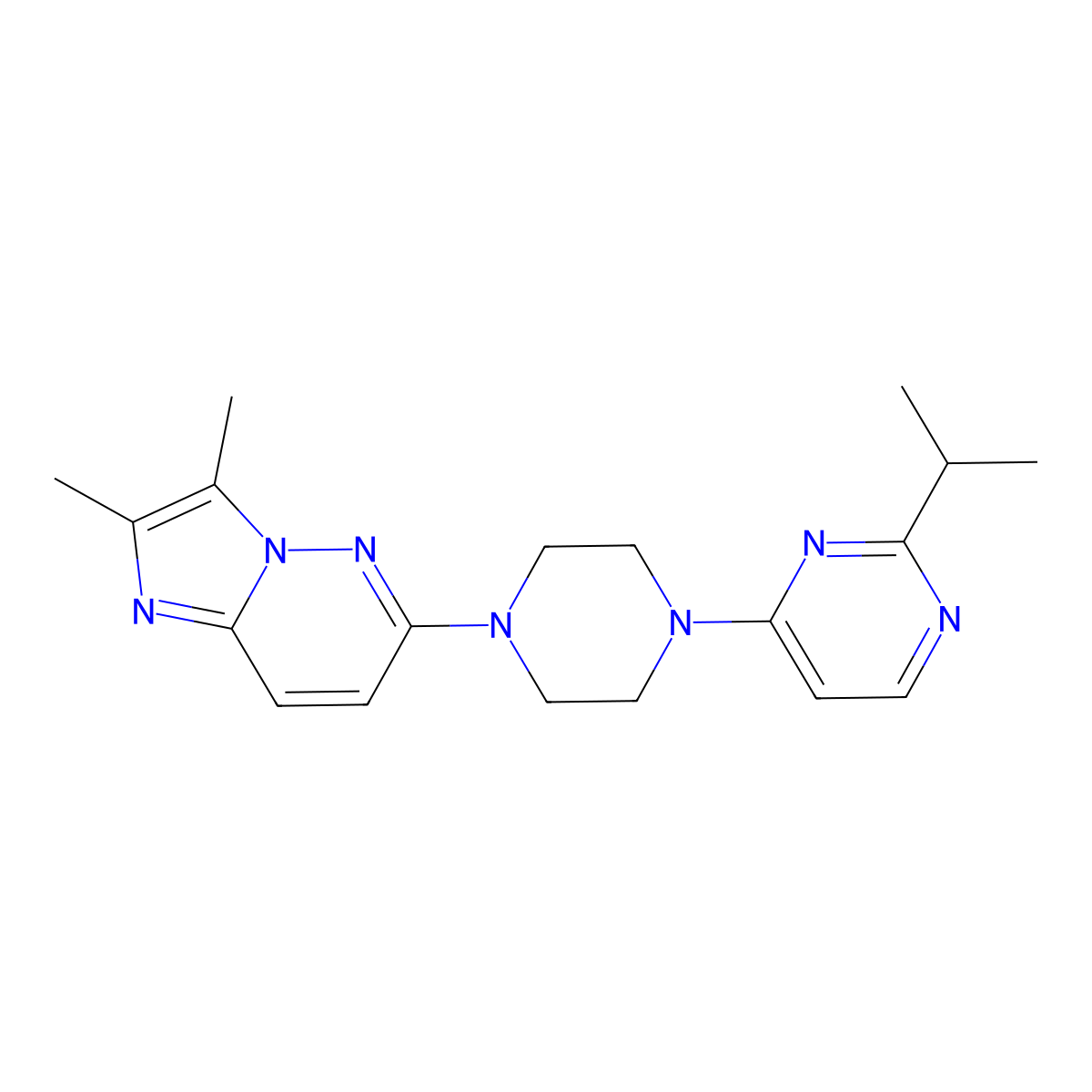 4-(4-{2,3-Dimethylimidazo[1,2-b]pyridazin-6-yl}piperazin-1-yl)-2-(propan-2-yl)pyrimidine molecular structure, CAS 2741923-13-5