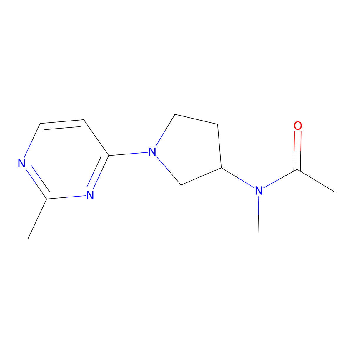 N-methyl-N-[1-(2-methylpyrimidin-4-yl)pyrrolidin-3-yl]acetamide molecular structure, CAS 2741923-20-4
