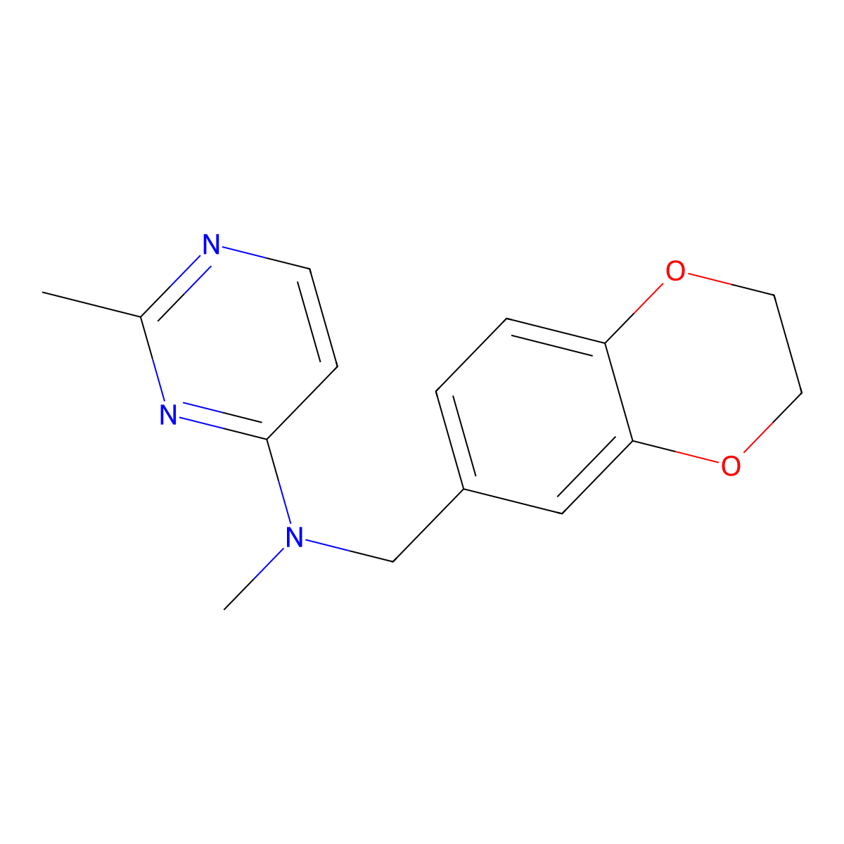 N-[(2,3-dihydro-1,4-benzodioxin-6-yl)methyl]-N,2-dimethylpyrimidin-4-amine molecular structure, CAS 2741923-30-6