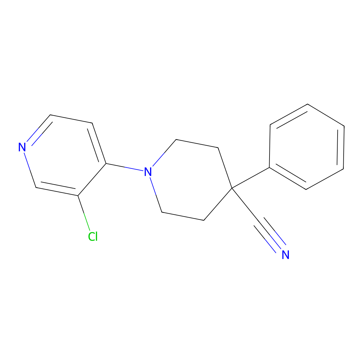 1-(3-Chloropyridin-4-yl)-4-phenylpiperidine-4-carbonitrile molecular structure, CAS 2741923-34-0