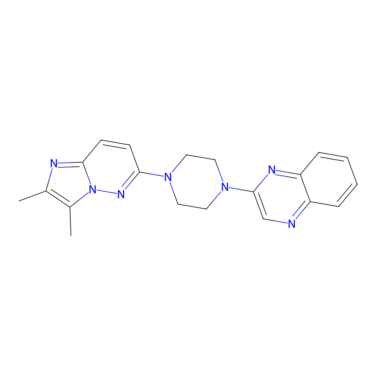 2-(4-{2,3-Dimethylimidazo[1,2-b]pyridazin-6-yl}piperazin-1-yl)quinoxaline molecular structure, CAS 2741923-46-4