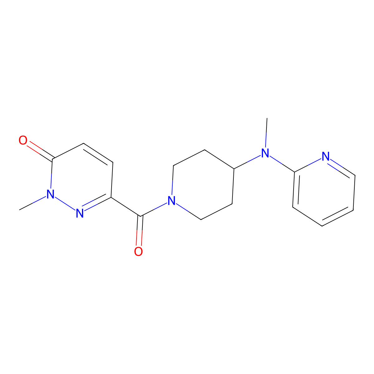 2-Methyl-6-{4-[methyl(pyridin-2-yl)amino]piperidine-1-carbonyl}-2,3-dihydropyridazin-3-one molecular structure, CAS 2741923-52-2