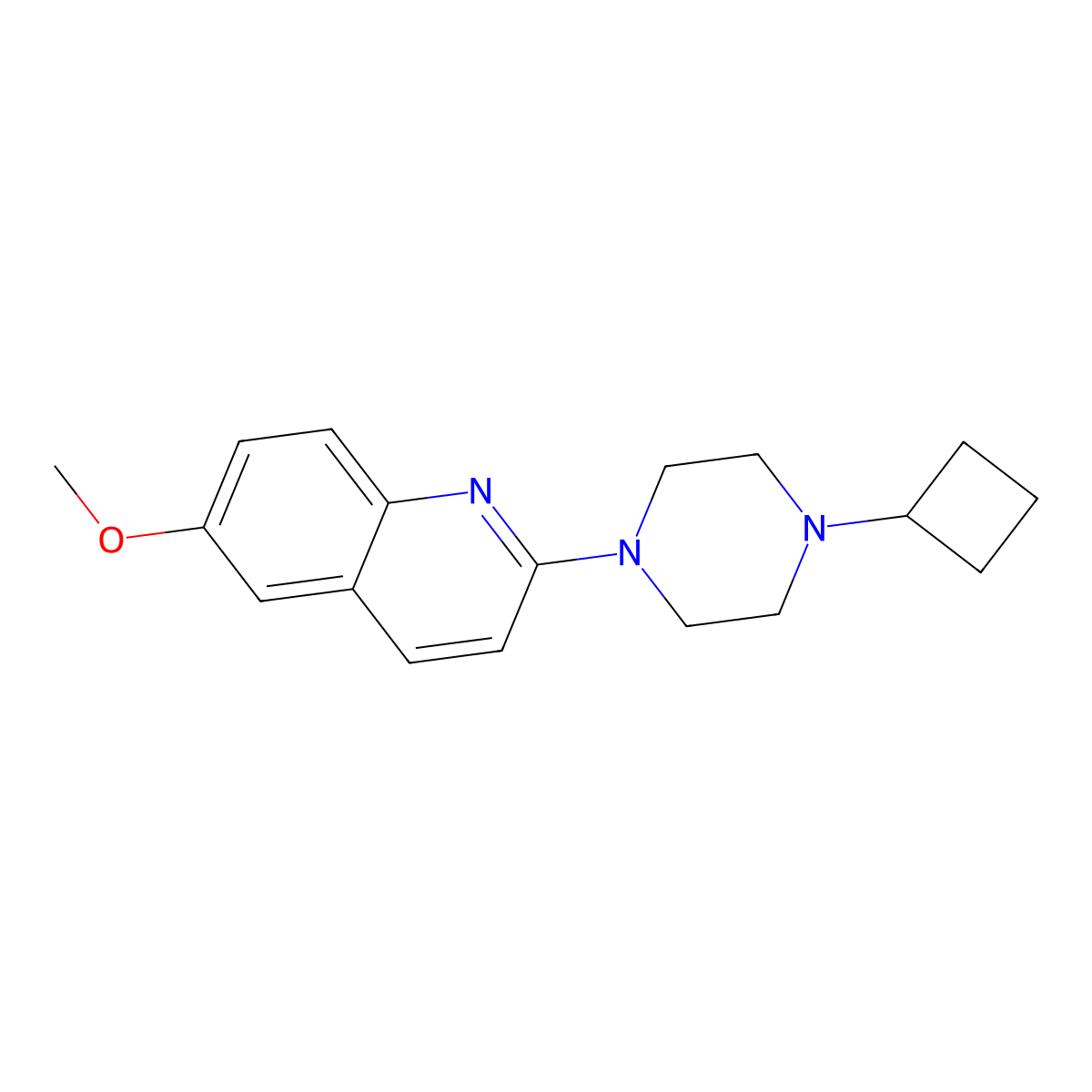 2-(4-Cyclobutylpiperazin-1-yl)-6-methoxyquinoline molecular structure, CAS 2741923-53-3