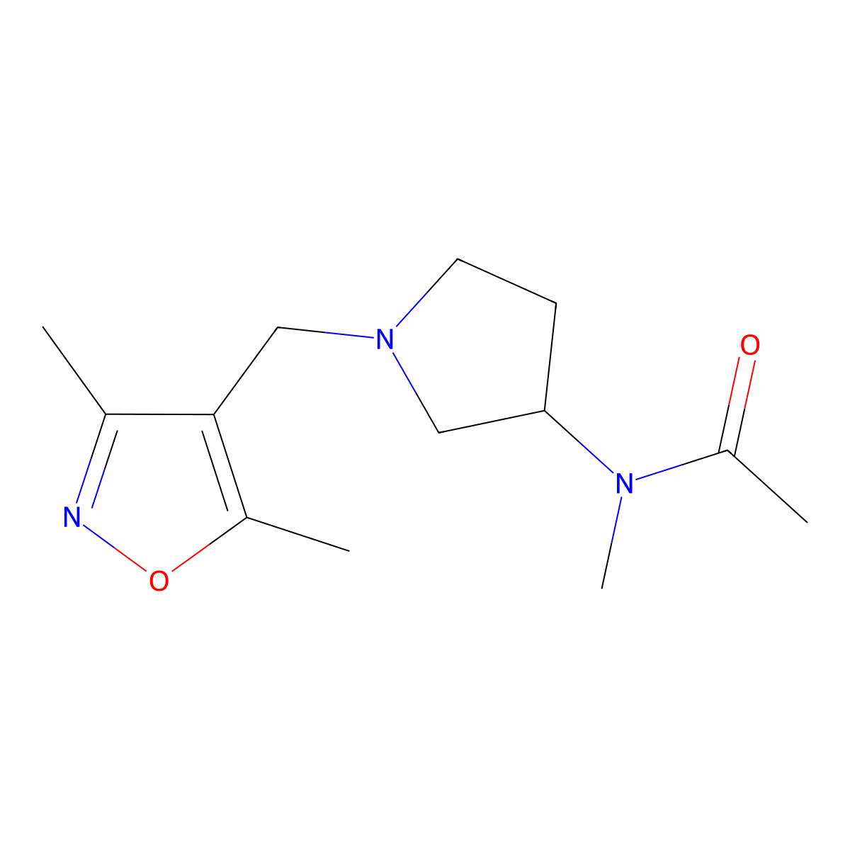 N-{1-[(3,5-dimethyl-1,2-oxazol-4-yl)methyl]pyrrolidin-3-yl}-N-methylacetamide molecular structure, CAS 2741923-62-4