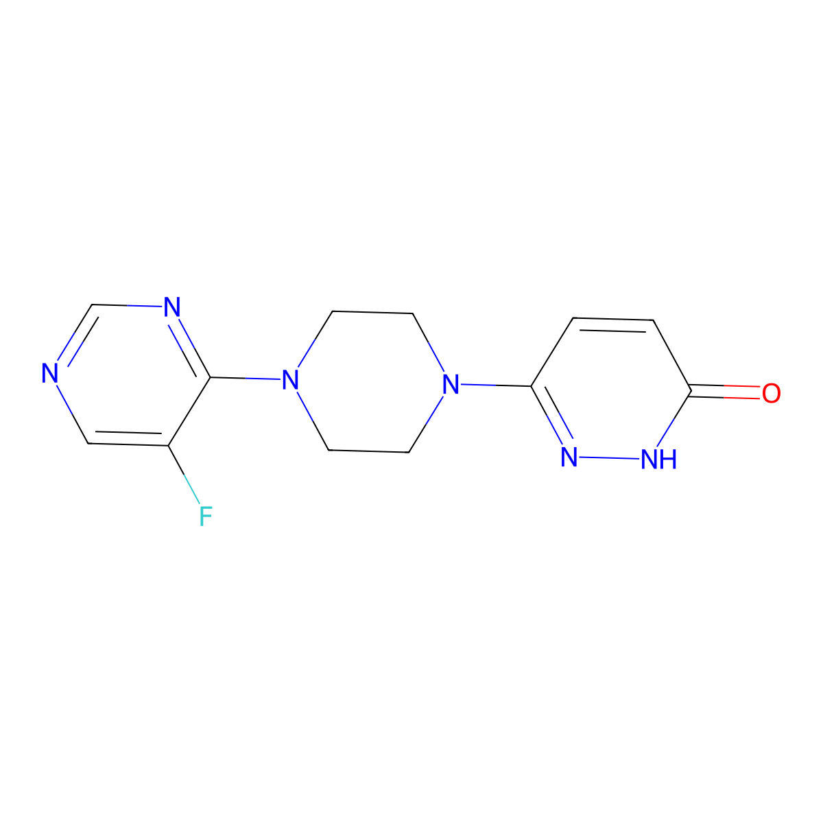 6-[4-(5-Fluoropyrimidin-4-yl)piperazin-1-yl]pyridazin-3-ol molecular structure, CAS 2741923-67-9