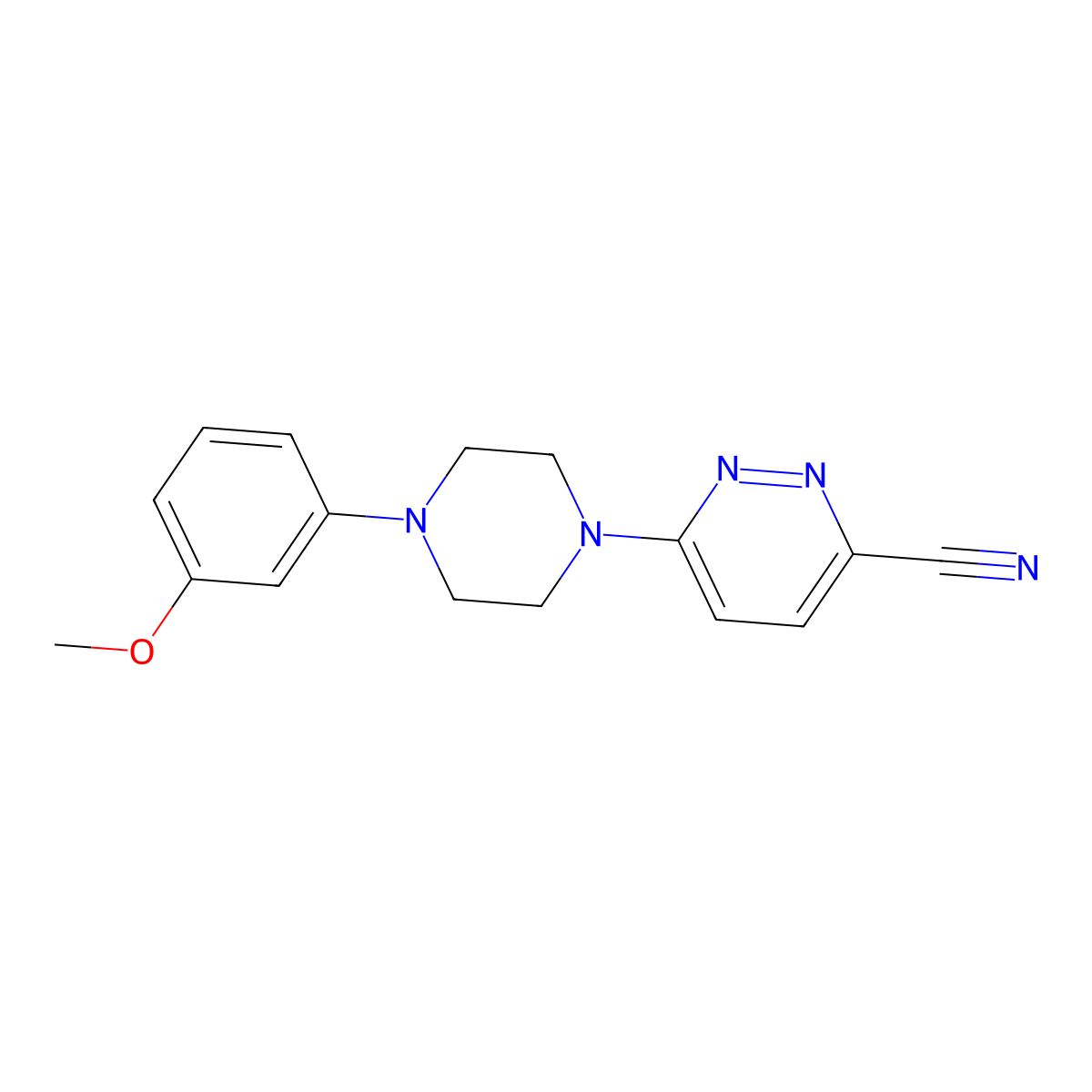 6-[4-(3-Methoxyphenyl)piperazin-1-yl]pyridazine-3-carbonitrile molecular structure, CAS 2741923-69-1