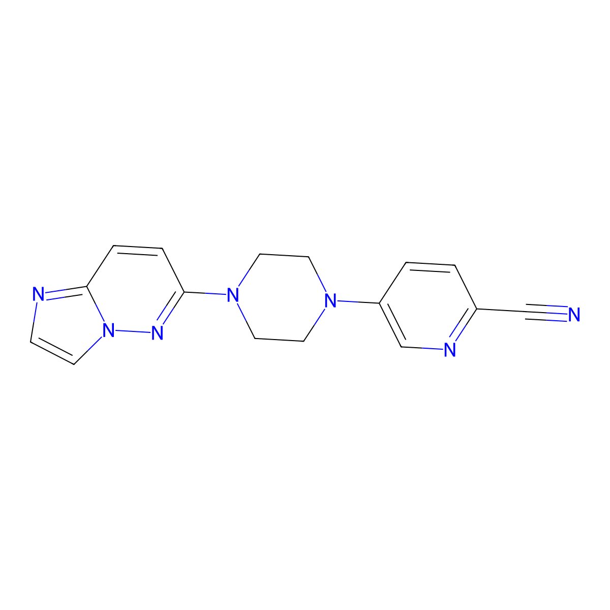 5-(4-{Imidazo[1,2-b]pyridazin-6-yl}piperazin-1-yl)pyridine-2-carbonitrile molecular structure, CAS 2741923-71-5