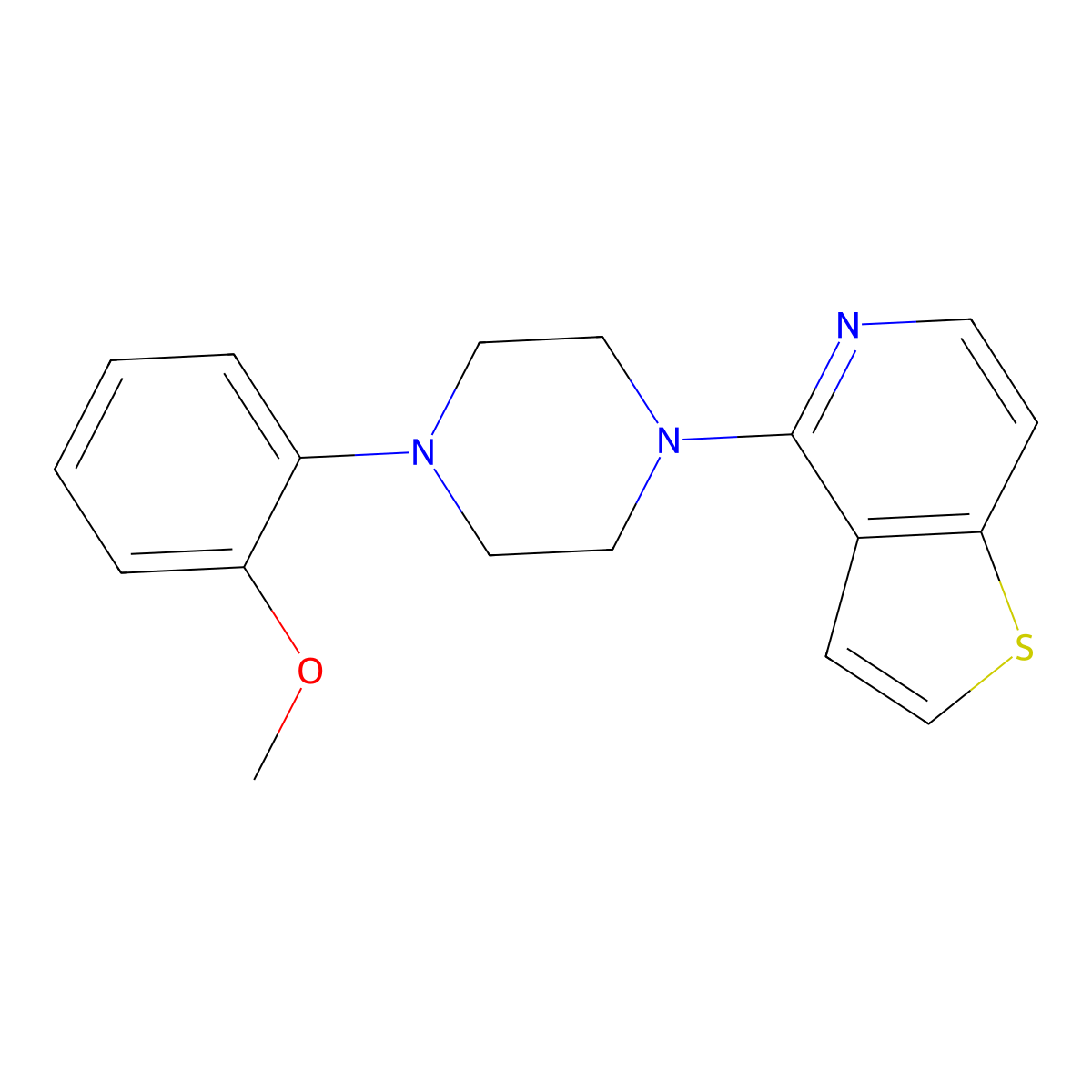 1-(2-Methoxyphenyl)-4-{thieno[3,2-c]pyridin-4-yl}piperazine molecular structure, CAS 2741923-88-4