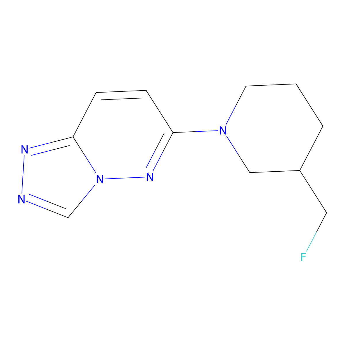 3-(Fluoromethyl)-1-{[1,2,4]triazolo[4,3-b]pyridazin-6-yl}piperidine molecular structure, CAS 2741923-98-6
