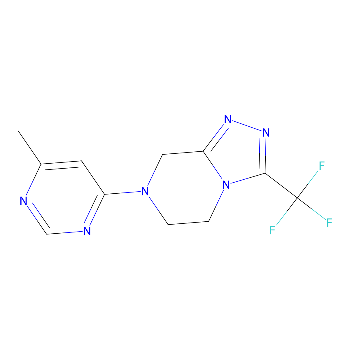 4-methyl-6-[3-(trifluoromethyl)-5H,6H,7H,8H-[1,2,4]triazolo[4,3-a]pyrazin-7-yl]pyrimidine molecular structure, CAS 2741924-06-9