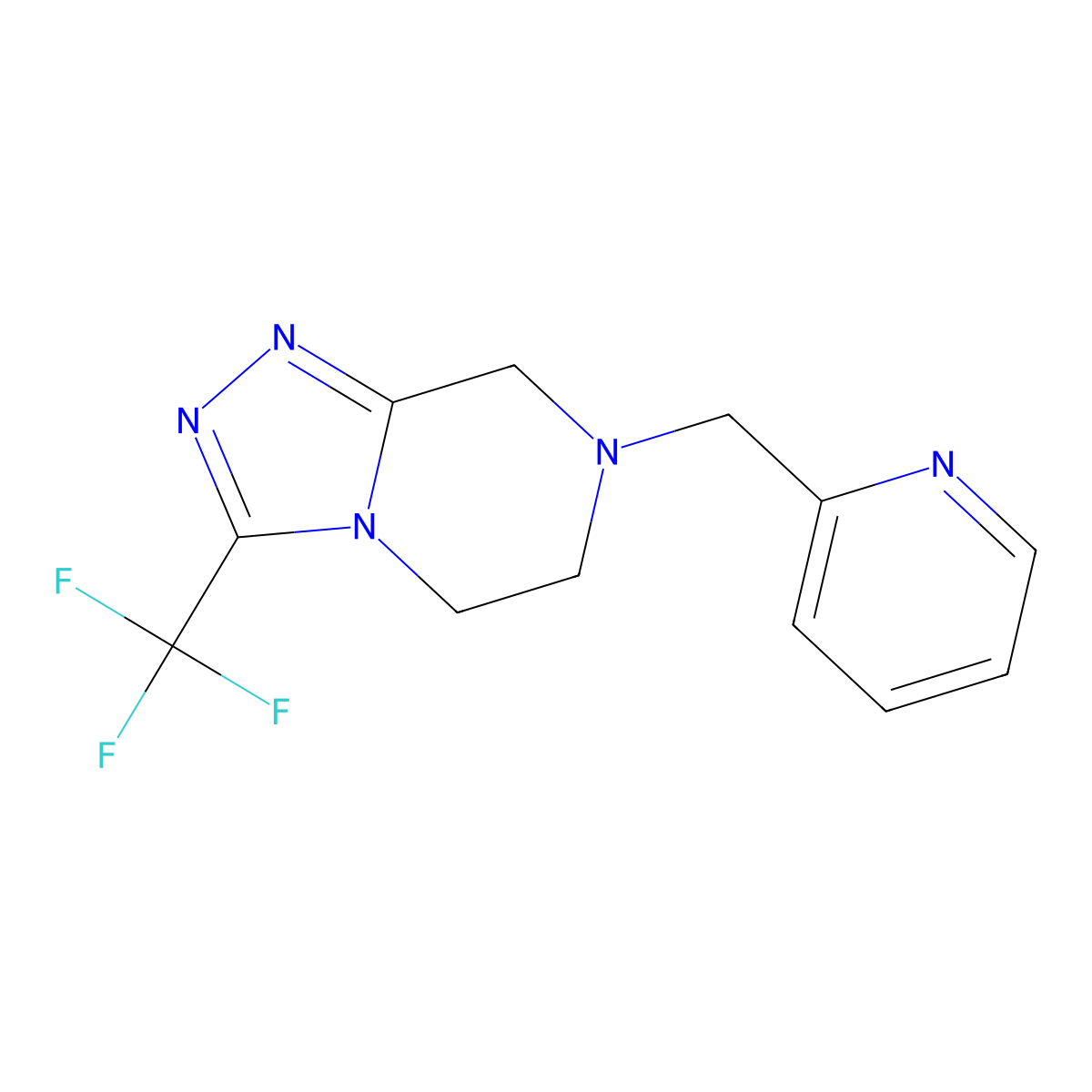 2-{[3-(trifluoromethyl)-5H,6H,7H,8H-[1,2,4]triazolo[4,3-a]pyrazin-7-yl]methyl}pyridine molecular structure, CAS 2741924-14-9