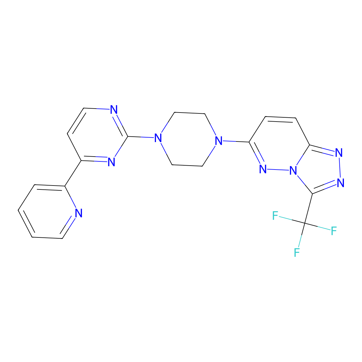 4-(Pyridin-2-yl)-2-{4-[3-(trifluoromethyl)-[1,2,4]triazolo[4,3-b]pyridazin-6-yl]piperazin-1-yl}pyrimidine molecular structure, CAS 2741924-20-7