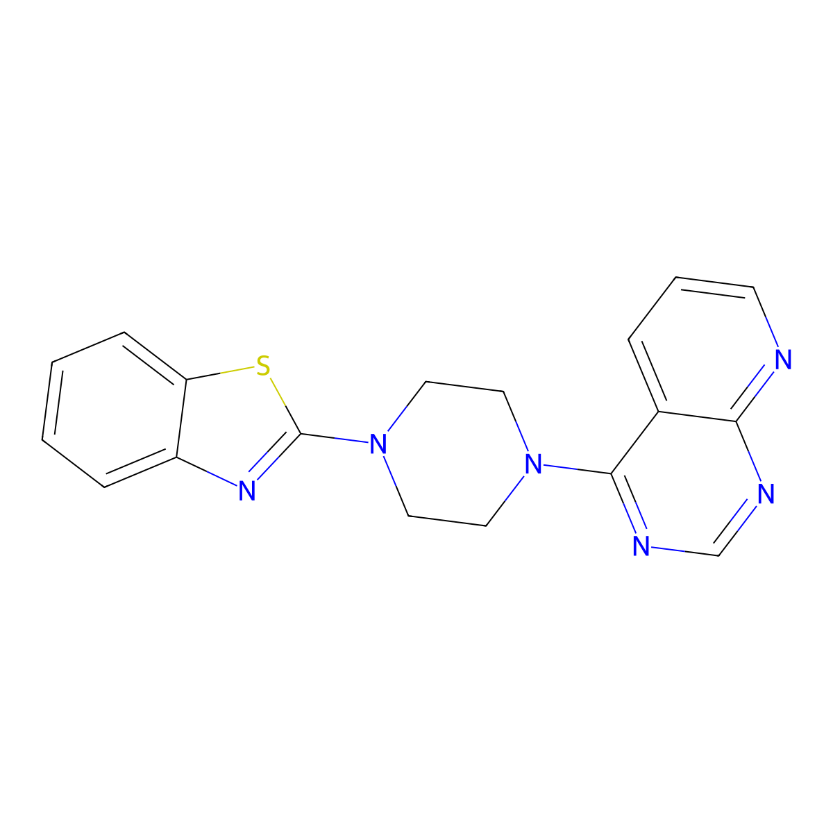 2-(4-{Pyrido[2,3-d]pyrimidin-4-yl}piperazin-1-yl)-1,3-benzothiazole molecular structure, CAS 2741924-26-3